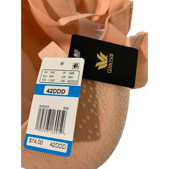 42DDD Wacoal Back Appeal Tshirt Bra New Peach Lined Underwire 853303 - Picture 8 of 11